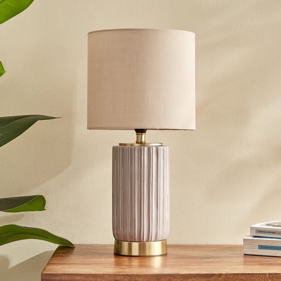 Glint Fest Ceramic Ribbed Table Lamp
