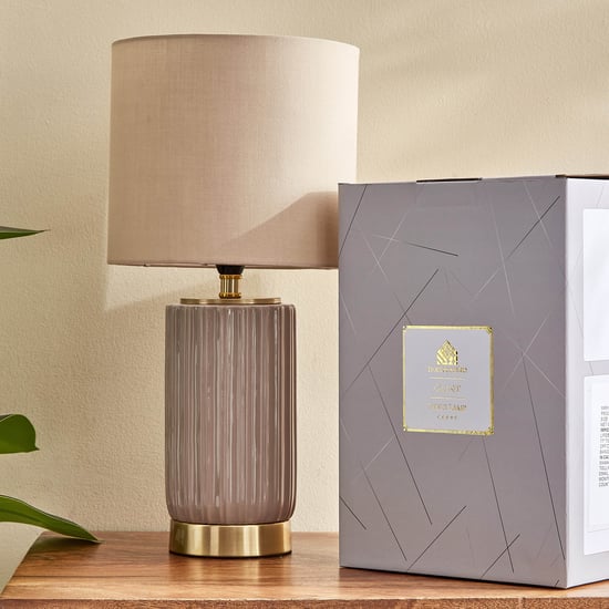 Glint Fest Ceramic Ribbed Table Lamp