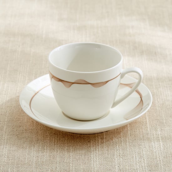 Altius Galben Bone China Printed Cup and Saucer - 200ml