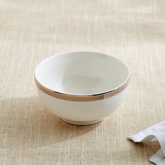 Altius Gris Bone China Printed Katori - 185ml