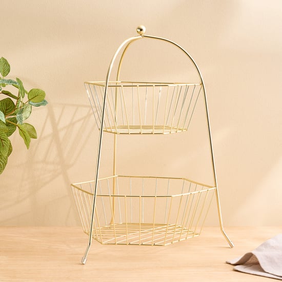 Orion Chromeware Ellora Metal 2-Tier Fruit Basket