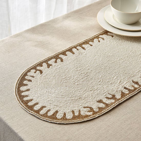 Halcyon Ivoor Beaded Table Runner