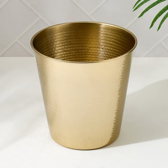 Harbour Royal Stainless Steel Hammered Open Waste Bin - 7L