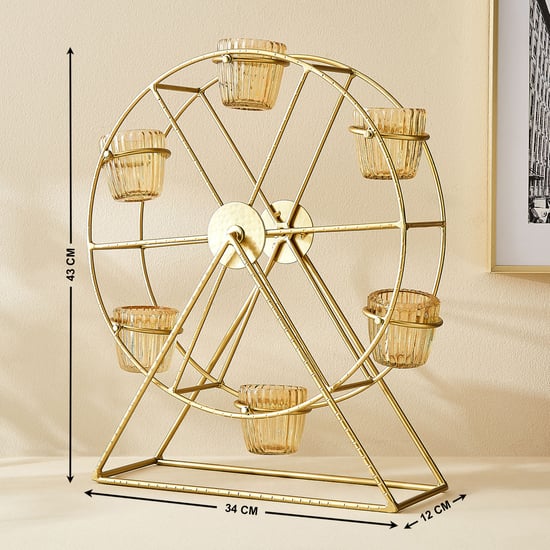 Kimora Fantasy Metal Giant Wheel Multi-T-Light Holder