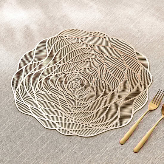 Cinder Concentric PVC Floral Placemat