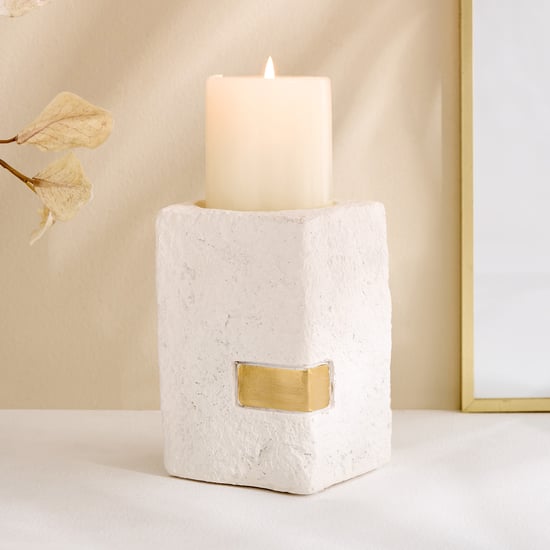 Evoke Polyresin Cube Candle Holder - Small