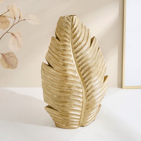Oro Polyresin Leaf Vase - Large