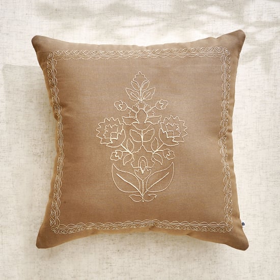 Glimmer Dusk Auria Zari Embroidered Cushion Cover - 40x40cm