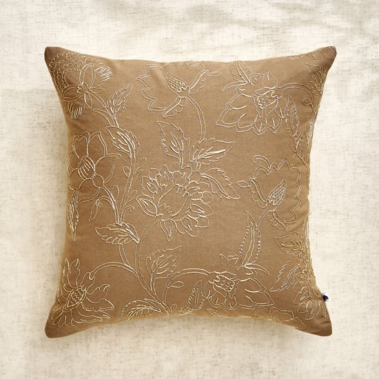 Glimmer Dusk Auria Zari Embroidered Cushion Cover - 40x40cm