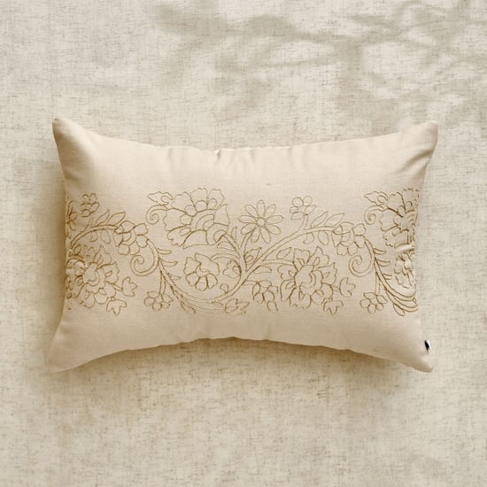 Glimmer Luxe Auria Zari Embroidered Cushion Cover - 50x30cm