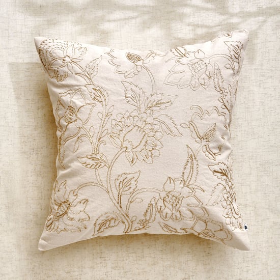 Glimmer Luxe Auria Zari Embroidered Cushion Cover - 40x40cm