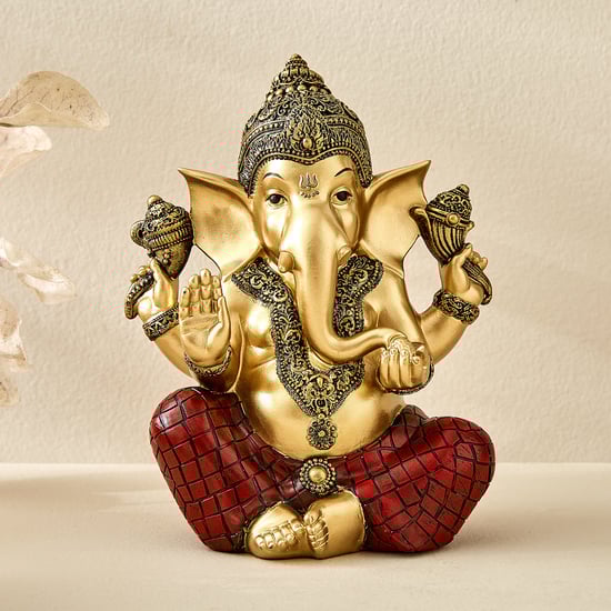 Alpana Ananta Lucia Polyresin Sitting Ganesha Figurine