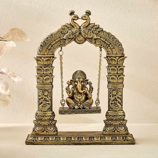 Alpana Lucia Polyresin Ganesha on Swing Figurine