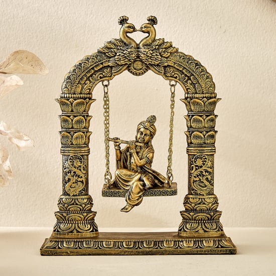 Alpana Lucia Polyresin Krishna on Swing Figurine