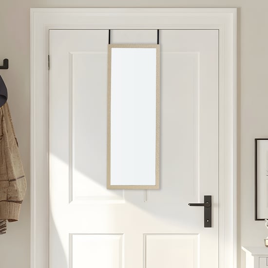 Photomontage Reflection Pine Door Mirror - 34x5x104cm