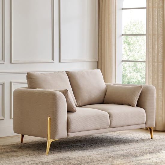 Modern Radiance NXT Fabric 2-Seater Sofa with Cushions - Brown