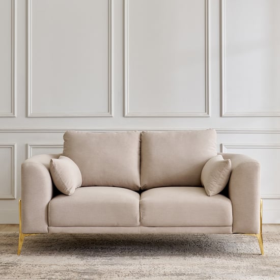 Modern Radiance NXT Fabric 2-Seater Sofa with Cushions - Taupe