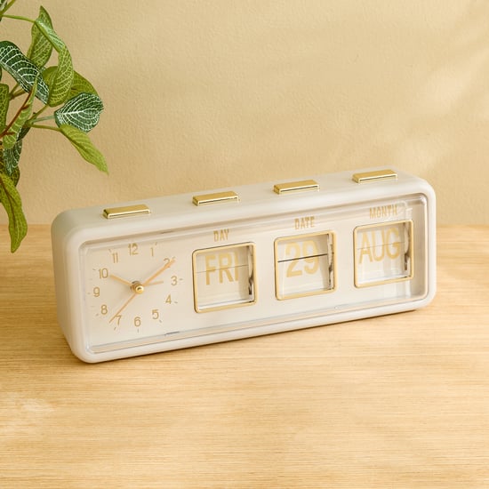 Casablanca Glimmer Table Clock with Day and Date - 24x6x9cm