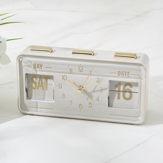 Casablanca Glimmer Table Clock with Day and Date - 16.5x5.5x9.5cm