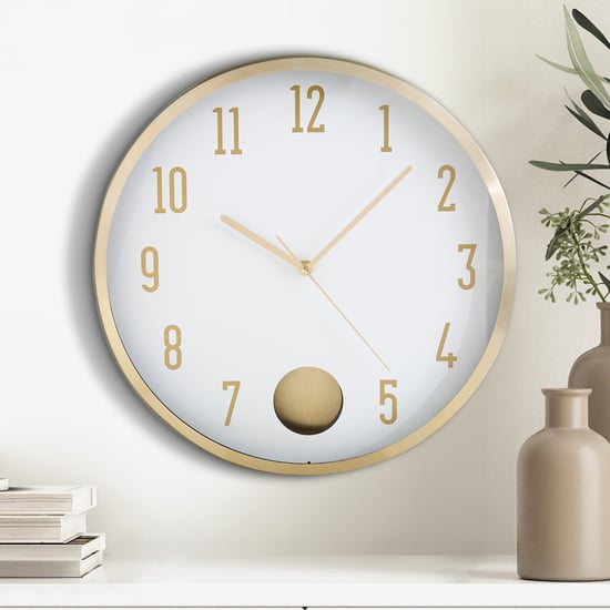 Casablanca Glimmer Aluminium Pendulum Wall Clock - 35cm