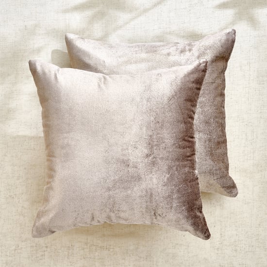 Glimmer Dusk Velin Glint Brixa Set of 2 Velvet Finish Foil Print Cushion Covers - 40x40cm