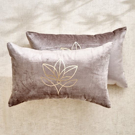 Glimmer Luxe Brixa Set of 2 Velvet Foil Print Cushion Covers - 50x30cm