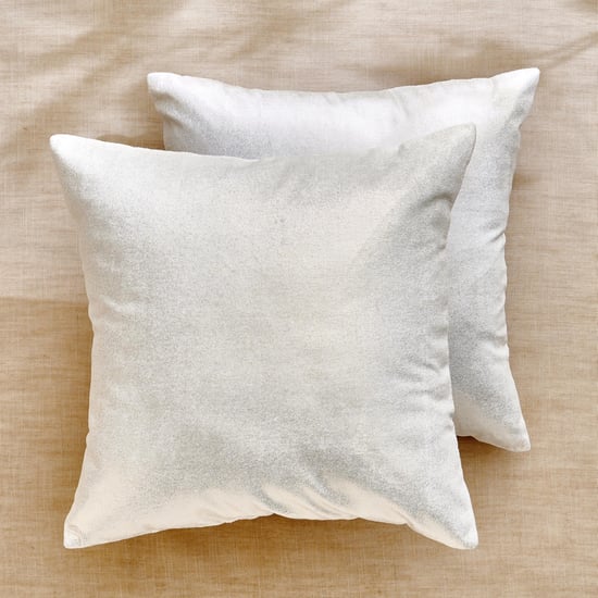 Glimmer Luxe Velin Glint Brixa Set of 2 Velvet Finish Foil Print Cushion Covers - 40x40cm