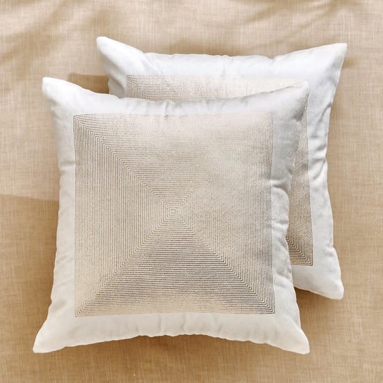 Glimmer Luxe Velin Prism Brixa Set of 2 Foil Print Cushion Covers - 40x40cm