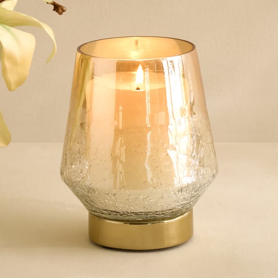 Austin Glass Crackled T-Light Holder