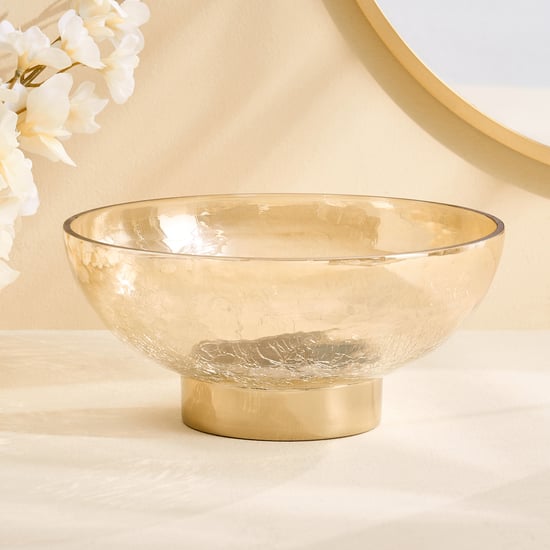 Austin Glass Crackled Decorative Bowl
