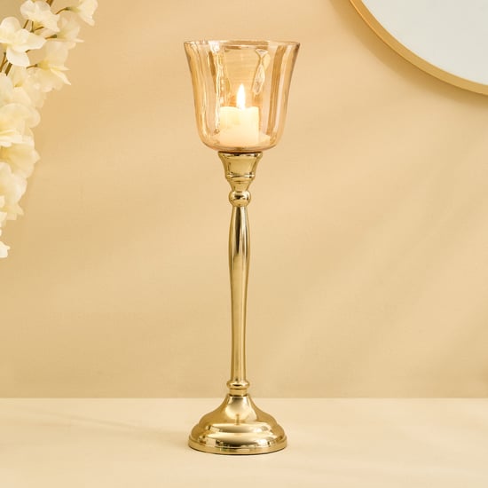 Brill Glass Pedestal Votive Candle Holder - Medium