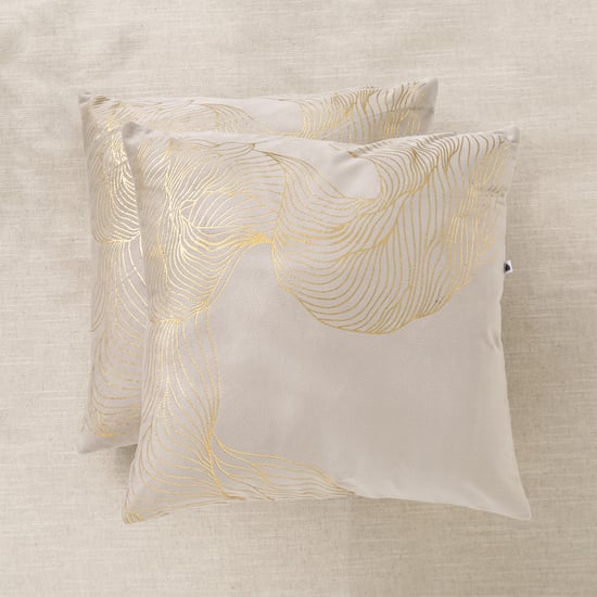 Dazzle Cosmic Set of 2 Velvet Foil Print Filled Cushions - 40x40cm