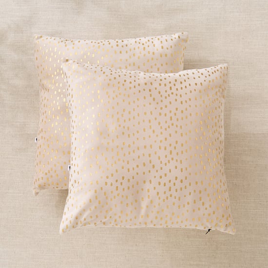 Dazzle Starveil Set of 2 Velvet Foil Print Filled Cushions - 40x40cm