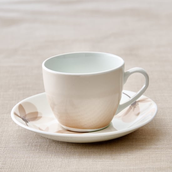 Mandarin Monalisa Set of 6 Bone China Printed Cup and Saucer