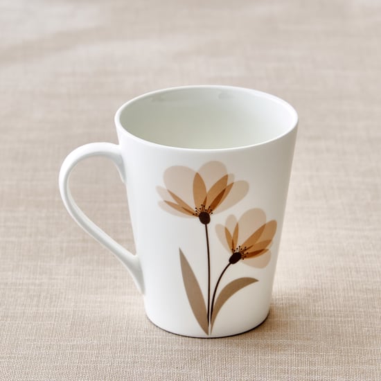 Mandarin Monalisa Set of 3 Bone China Printed Coffee Mug - 340ml