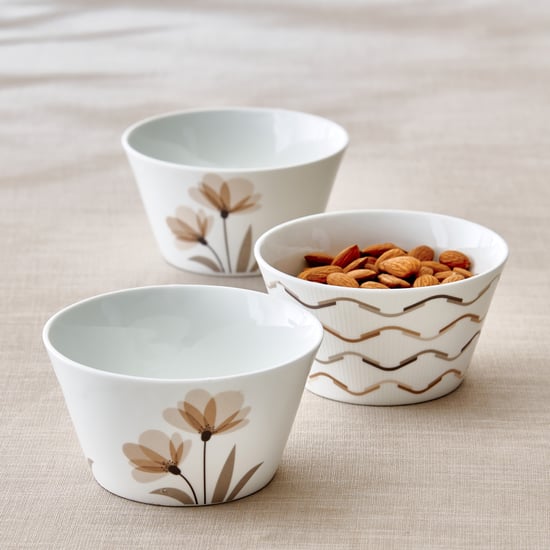 Mandarin Monalisa Set of 3 Bone China Printed Serving Bowl - 470ml