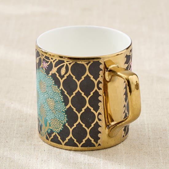 Whirl Director Set of 4 Bone China Printed Coffee Mugs - 220ml