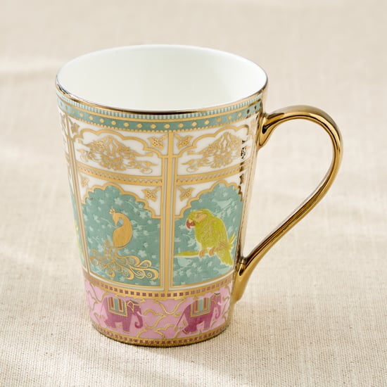 Whirl Zing Set of 4 Bone China Printed Coffee Mugs - 320ml