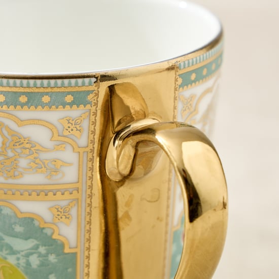 Whirl Zing Set of 4 Bone China Printed Coffee Mugs - 320ml