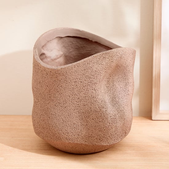 Grain Buff Polyresin Vase - Small