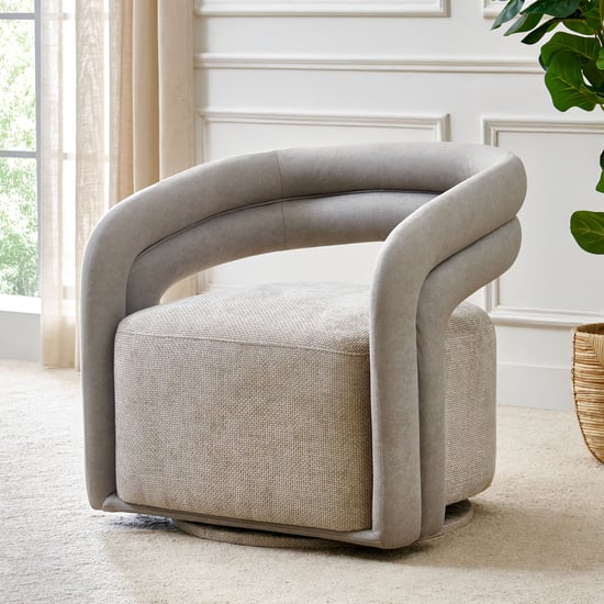 Vik Fabric Swivel Accent Chair - Greige