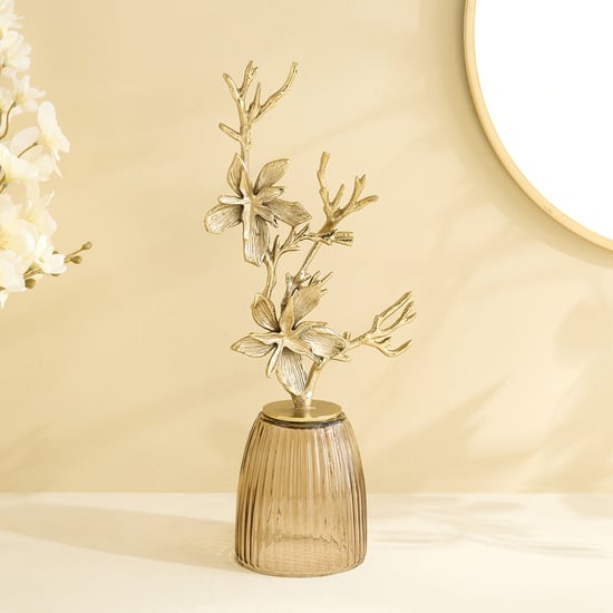 Brill Brew Glass and Aluminium Floral Decorative Canister