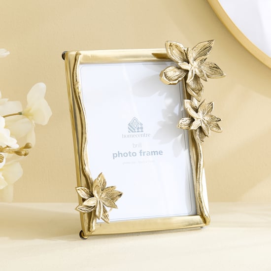 Brill Brew Metal Floral Photo Frame - 16x19cm