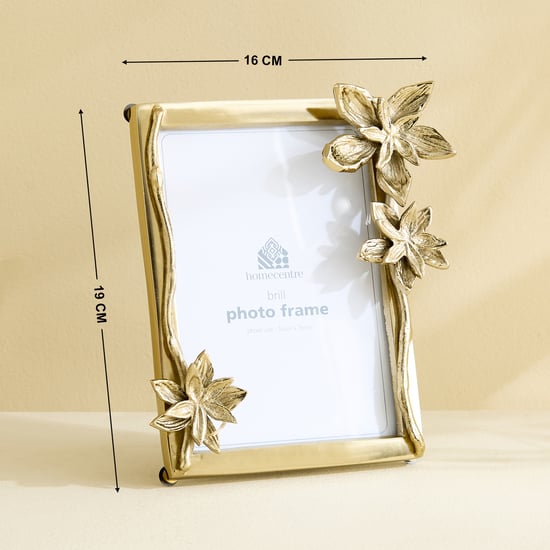 Brill Brew Metal Floral Photo Frame - 16x19cm