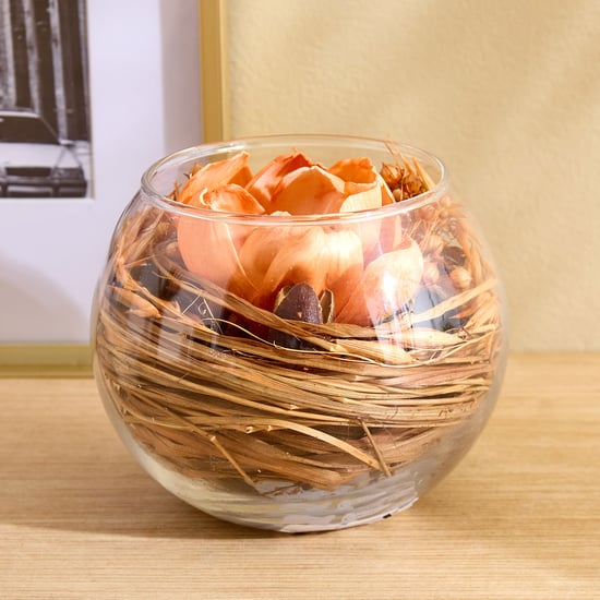 Fiesta Sandalwood Floral Potpourri Arrangement in Glass Jar