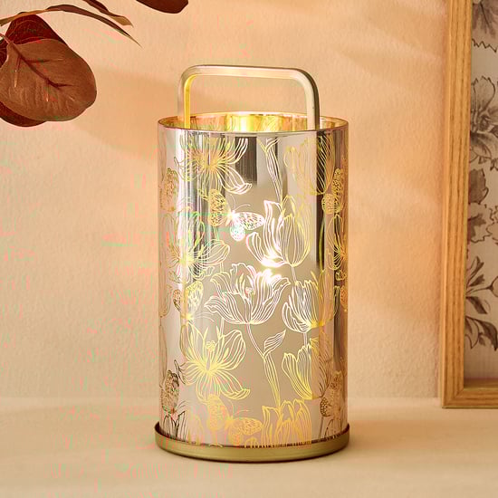 Wables Glen Ivy Glass Printed Hurricane Candle Holder