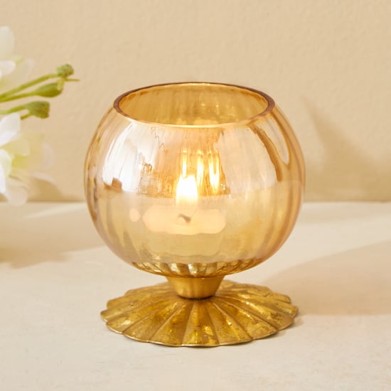 Rylee Ellara Glass and Metal T-Light Holder