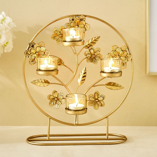 Rylee Metal Floral Multi T-Light Holder