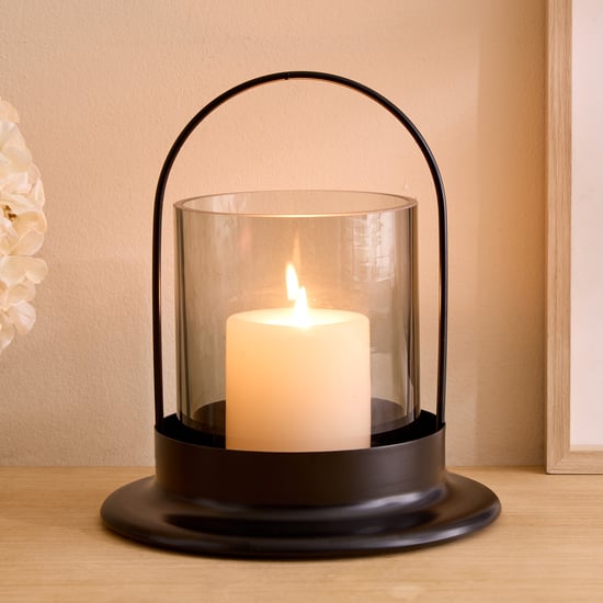 Alloy Demi Glass Hurricane Candle Holder