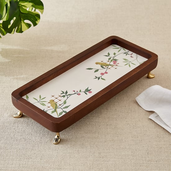 Niko Beacon Mango Wood Printed Serving Platter - 30x13x5cm